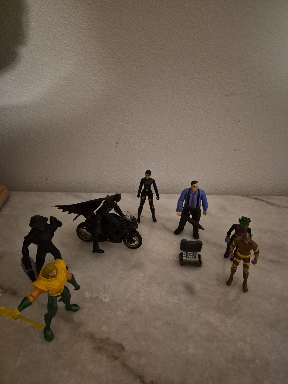 Batman Franchise Mixed Lot of 7 Action Figures w/ Motorcycle & Accessories loose